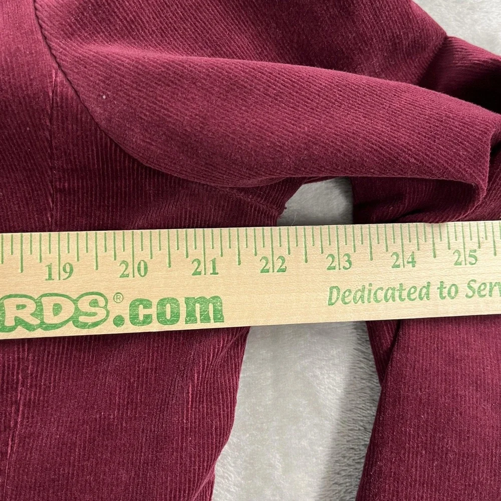 Dressbarn Blazer Womens XL Red Corduroy Ruffle Trim Button Front‎ Fairy Feminine